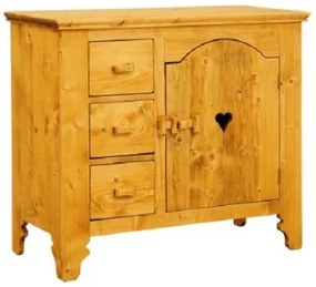 Base credenza 1 anta con cuore e 3 cassetti - LM-TD009