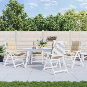 Cuscini Per Sedia Schienale Basso 4 Pz Beige İn Tessuto Oxford /