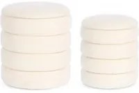 Set 2 Pouf Contenitore Katerina in Boucl Bianco