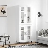 Credenza Bianco Lucido 69,5x34x180 cm in Legno Multistrato 3198275