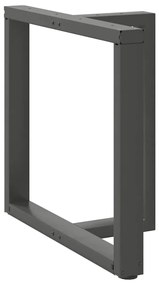 Gambe Tavolo Pranzo A T 2pz Antracite 80x35x(72-73) Cm Acciaio /