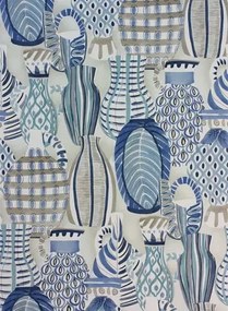 Tapete Collioure von Nina Campbell - Blue/ Beige