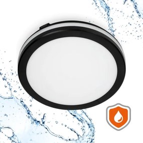 Plafoniera LED bagno con sensore LED/24W/230V pr. 30 cm nera + telecomando