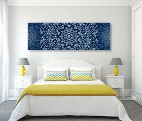 Quadro su tela – Mandala blu con motivo astratto