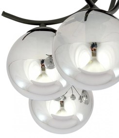 Lampadario da Soffitto in Acciaio e Vetro BOSTON 4 Nero 4xE14 Colore delle Sfere Grafite