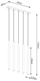 Sollux SL.1173 - Lampadario a sospensione con filo PASTELO 5xG9/8W/230V oro