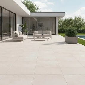 Pavimento Da Esterno 20x40 In Gres Porcellanato Effetto Pietra Bianca R11