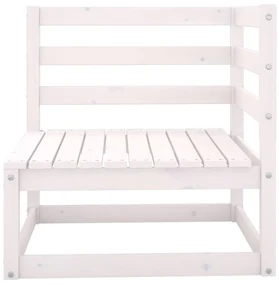 Set divani da giardino 4 pz bianco in legno massello di pino