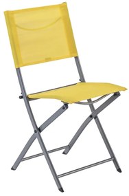 Set tavolo e sedie Emys NATERIAL in acciaio giallo per 2 persone