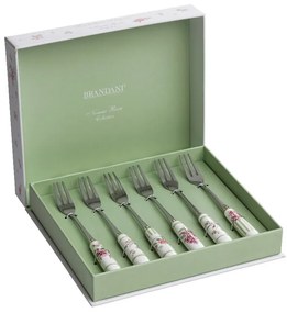 Set di 6 forchette con manico in ceramica Nonna Rosa - Brandani