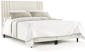 Letto matrimoniale imbottito beige con contenitore 180x200 cm Musca - Maison de Rêve