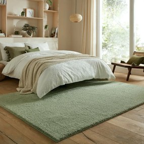 Tappeto verde lavabile in fibre riciclate 160x230 cm Fluffy - Flair Rugs
