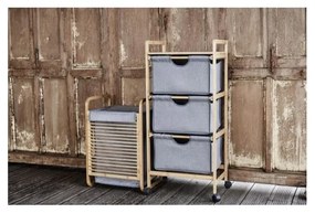 Scaffale grigio/colore natuarale in bambù con 3 cassetti da bagno 44x96 cm Bahari – Wenko