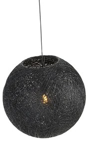 Lampada a sospensione rustica nera 60 cm - Corda