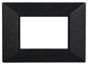 Placca 3 moduli 503 in plastica nera brillante Piramide compatibile BTicino Axolute