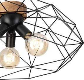 Brilagi - Plafoniera WOODY BASKET 3xE27/60W/230V Ø 60 cm rovere