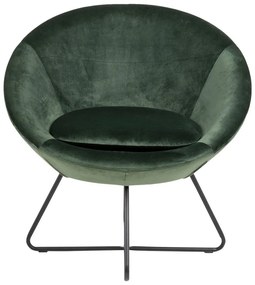Poltrona in velluto verde Center - Actona