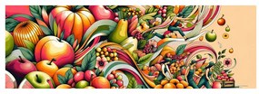 Quadro su tela – Frutta colorata in movimento