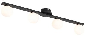 Plafoniera moderna nera IP44 4 luci - Cederic