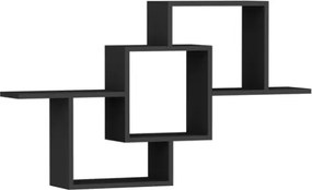 Mensola Sospesa 3 Vani A Cubo Design Moderno 120x22x80 Elena Antracite