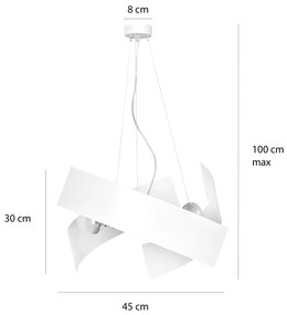 Sospensione Moderna 1 Luce Izanagi In Fasce Di Acciaio Bianco