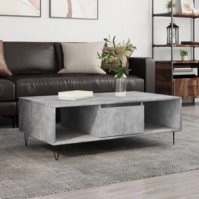 Tavolino Salotto Grigio Cemento 104x60x35 Cm Legno Multistrato /