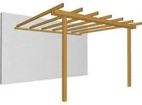 PERGOLA ADDOSSATA DA ESTERNO IN LEGNO, 300X300 CM