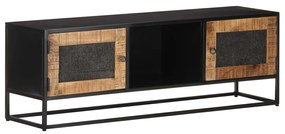 Mobile Porta Tv 120x30x40 Cm İn Legno Di Mango Grezzo /