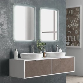 Kamalu - mobile bagno 150 cm bicolore con 2 cassetti scorrevoli spr-150c