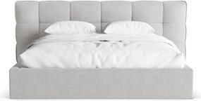 Letto matrimoniale imbottito grigio con contenitore con rete inclusa 180x200 cm Eric – Micadoni