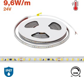 Striscia LED 24V 96W/m per Sauna e Snow Room Professionale IP67 - 5 metri