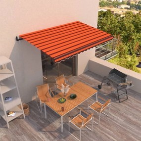 Tenda Da Sole Retrattile Automatica 450x350 Cm Arancio Marrone /