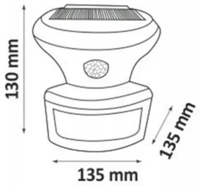 Riflettore LED solare con sensore LED/5W/3,7V 2000 mAh IP44
