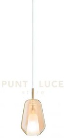 Vetro thelma 1 ambra d.19cm h.35cm 1 luce attacco e27 base d'attacc...