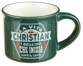 Tazzina caffè con nome Christian in gres porcellanato