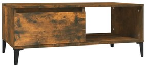 Tavolino da salotto rovere fumo 90x50x36,5 cm legno multistrato