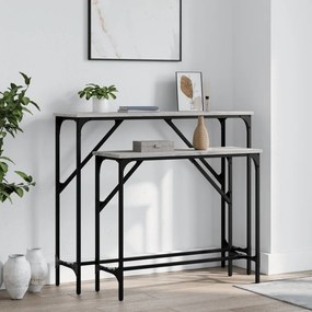 Tavolini Consolle 2 Pz Grigio Sonoma İn Legno Multistrato /