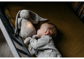Moonie - Compagno di coccole con melodia e luce coniglietto 2.0 organic grigio