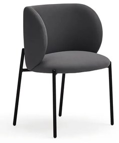 Set di sedie da pranzo grigio scuro in imbottito 2 pz Mogi – Teulat