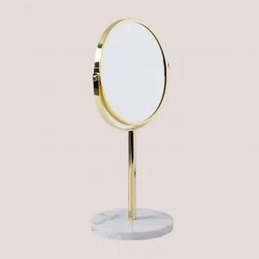 Specchio da tavolo in metallo Almaden Dorato - Sklum
