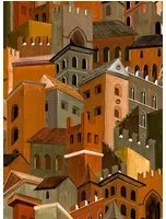 Arte International Carta da parati Citta di Castello - Terracotta