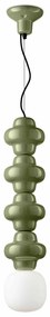 Sospensione Vintage Decò Copacabana 4 Moduli Ceramica Verde 1 Luce E27