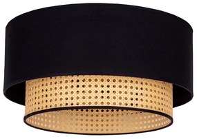 Duolla - Plafoniera BOHO 1xE27/15W/230V diametro 45 cm nero/rattan
