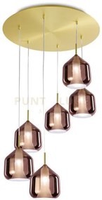 X-ray sospensione rettangolare 6 luci vetri grande rame montatura ...