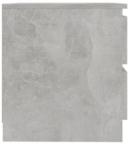 Comodino Grigio Cemento 50x39x43,5 cm in Legno Multistrato