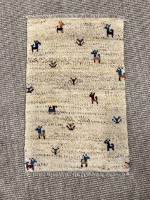 Gabbeh Tappeto 40x60 Beige (Iran) Annodato A Mano