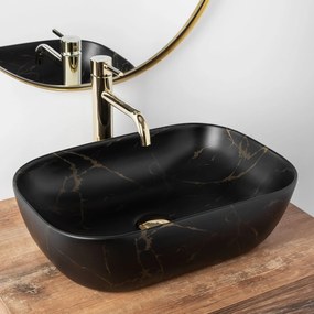Lavabo da appoggio Rea Belinda Black Marble Mat