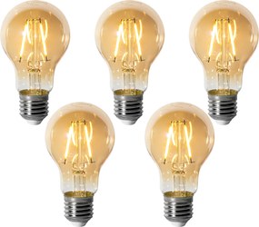 Set di 5 lampadine LED E27 dimmerabili A60 oro 3W 310 lm 2200K