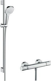 Trio (doccetta, tubo flessibile e supporto) HANSGROHE Croma Select E in abs cromato anticalcare 3 getti