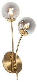 Applique moderna oro 2 luci con vetro fumé - ATHENAS